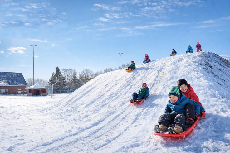 Rodeln beim TuS-Freizeitspielplatz